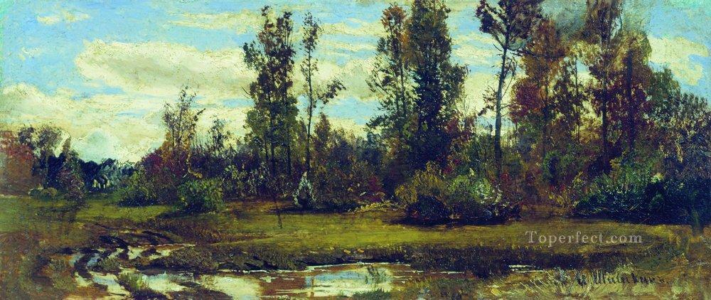lake in the forest classical landscape Ivan Ivanovich Oil Paintings